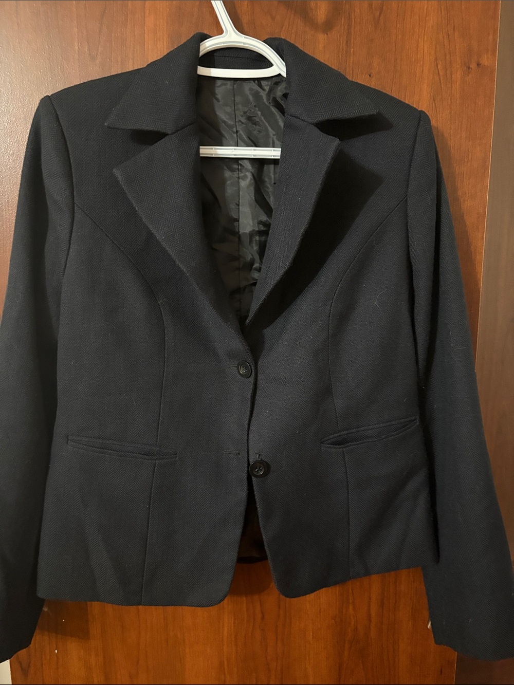 Women's charcoal Blazer Jacket herringbone pattern - size medium